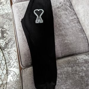 Ami Black Track Pants with Logo